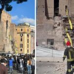 Crollo a Roma: ferito un operaio alla Torre dei Conti